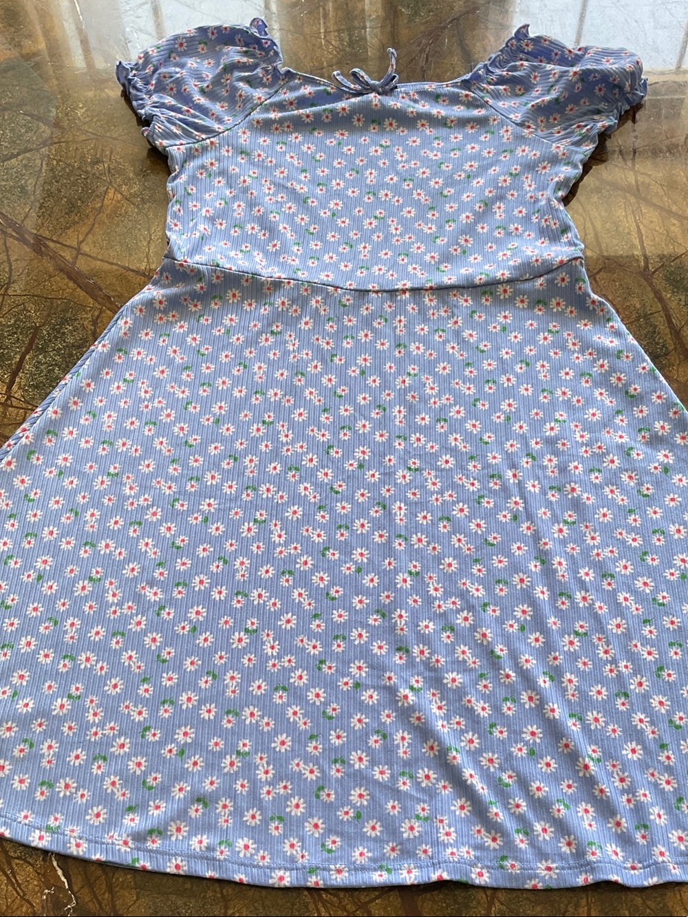 Zunie Blue Floral Daisy Casual Dress
